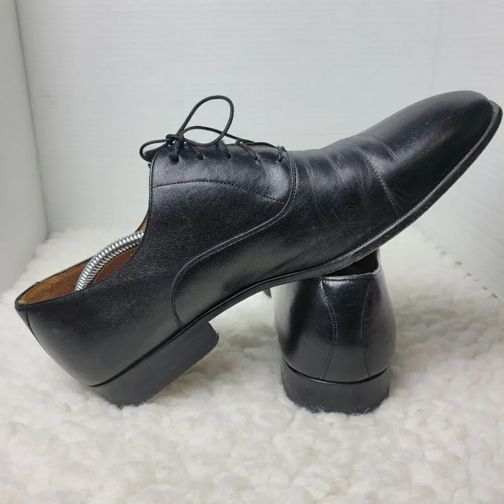 Magnanni Toledo Men’s Size 11.5 Oxford Shoes Black Leather Cap Toe Dress Lace Up